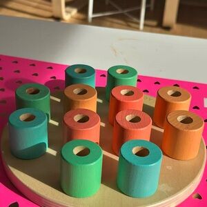 Vibrant Wooden Cylinder Stacking Toy